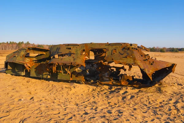 Damaged ATC in a desert east ukraine — Stock Photo, Image