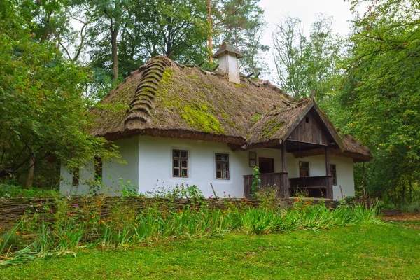 บ้านเก่าของหมู่บ้านดั้งเดิมในป่า ยูเครน — ภาพถ่ายสต็อก