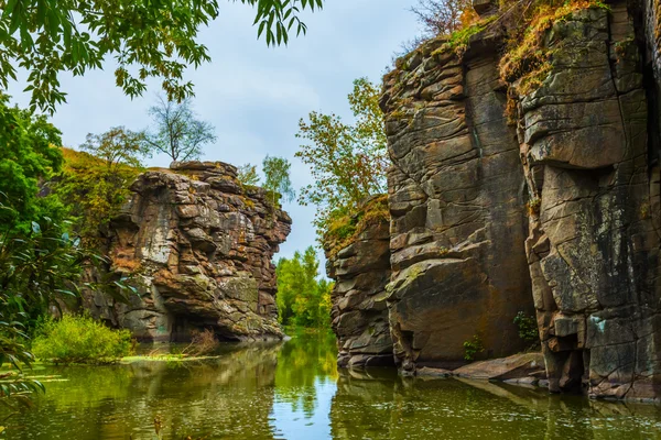 Ukraine buki canyon autumn scene — Stock Photo, Image