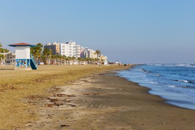 Kıbrıs Larnaka deniz kıyı şeridi