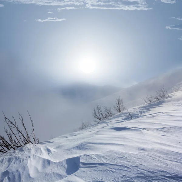 Winter schneegebundene Berglandschaft — Stockfoto