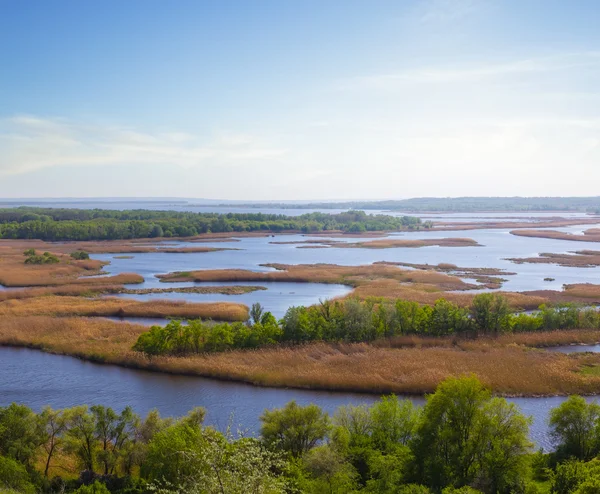 Vorskla paesaggio delta del fiume, ucraina — Foto Stock