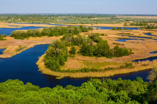 Vorskla paesaggio delta del fiume, ucraina — Foto Stock