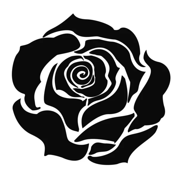 Black rose vector flower icon — Vector de stock