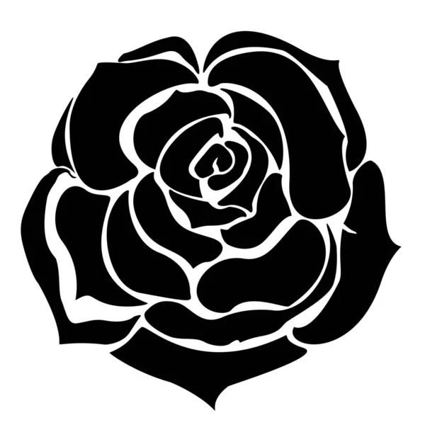 Black rose vector flower clip art — Vector de stock