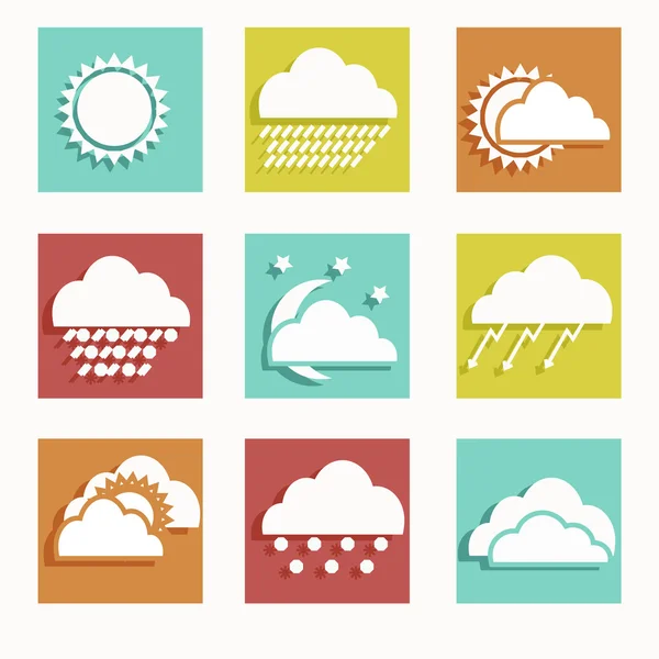 Icon set weather forecast — Stock Vector