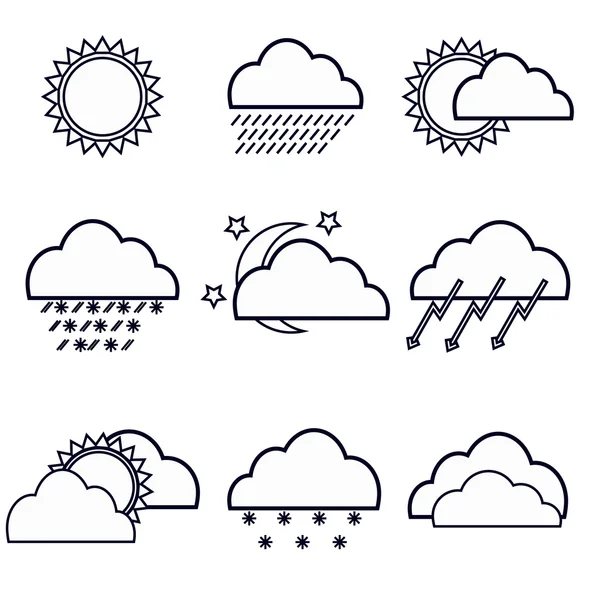 Icon set weather forecast — Stock Vector