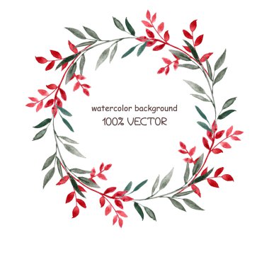 Arka plan beyaz zemin üzerine suluboya yaprakların