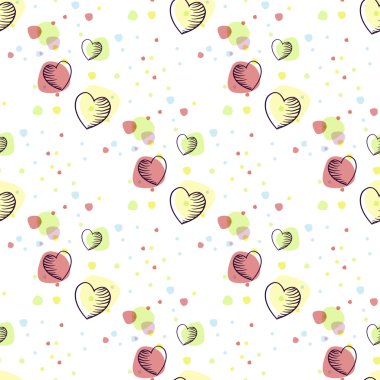 Kesintisiz beyaz arka plan ile kalpleri