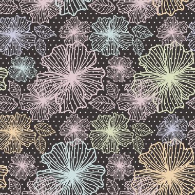 Sorunsuz arka planını çiçekler karanlık benekli arka plan üzerinde