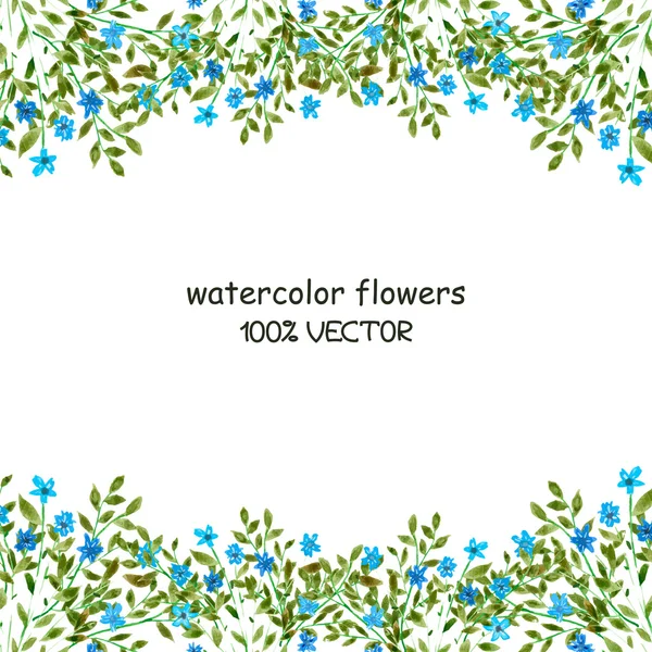 Background of watercolor flowers on a white background — Stock Vector