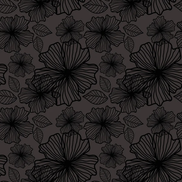 Απρόσκοπτη υπόβαθρο των λουλουδιών σε σκούρο φόντο — Διανυσματικό Αρχείο
