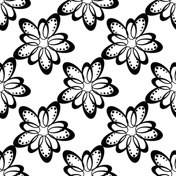 Fond blanc sans couture avec motif noir — Image vectorielle