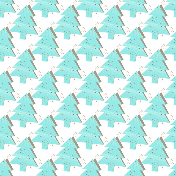 Christmas seamless pattern with Christmas trees on a white background — Stock Vector