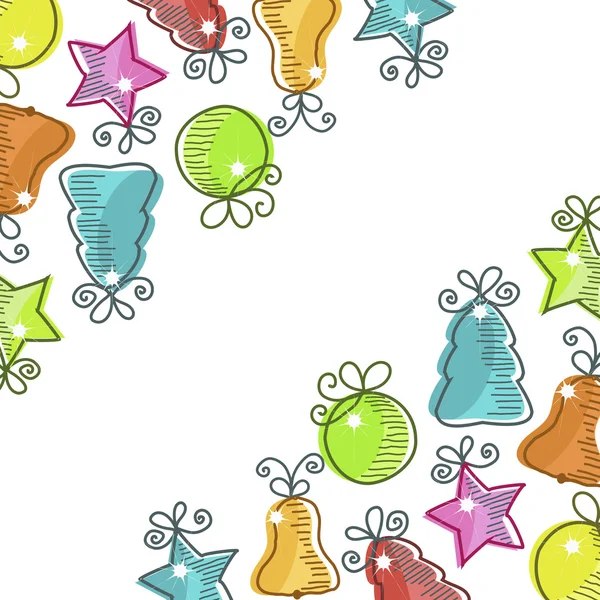 Carte de Noël avec décorations de Noël — Image vectorielle