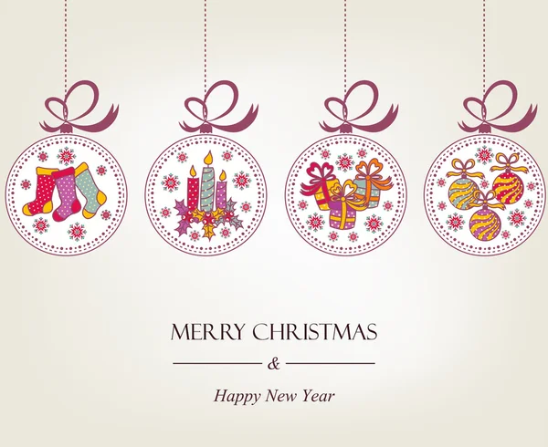 Piękne kartki świąteczne Boże Narodzenie obiektów — Wektor stockowy
