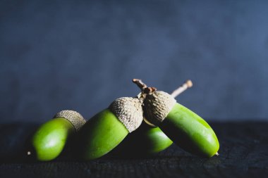 Siyah arkaplanda yeşil olgunlaşan oyuncular