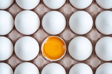 Yumurtaların içinde kırılmış bir yumurta