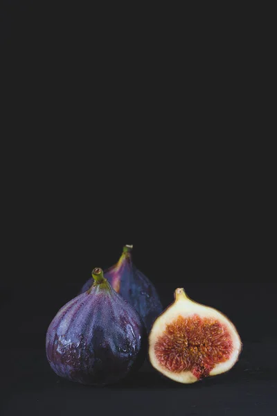 Purple Fig Black Background — Stock Photo, Image