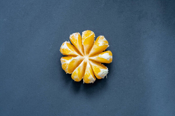 Fresh mandarin on black background