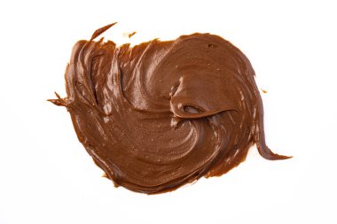 Beyaz arka planda kremalı çikolata