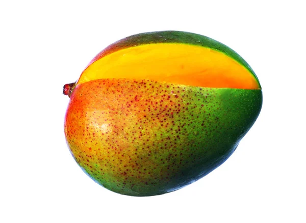 Frutta Matura Mango Isolata Bianco — Foto Stock