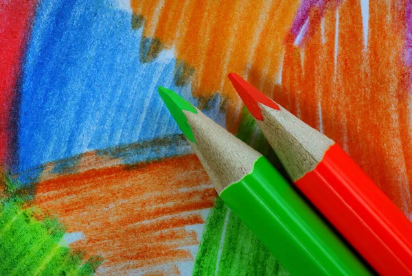 Colored Pencils Colored Paper Strokes Pencils Paper Abstract Multicolored Pencil — Stock Photo, Image