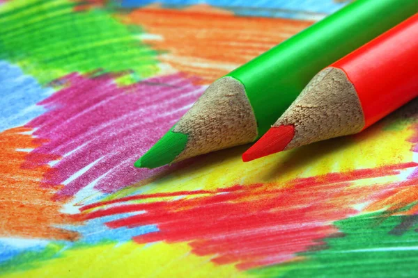 Colored Pencils Colored Paper Strokes Pencils Paper Abstract Multicolored Pencil — Stock Photo, Image