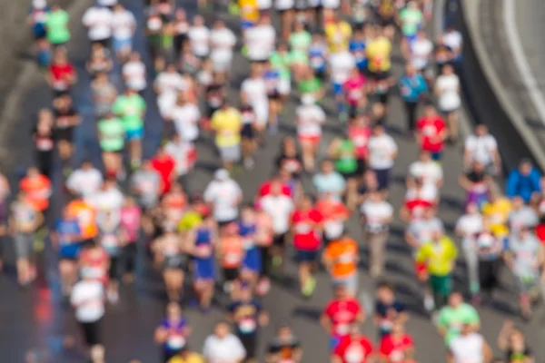 Maratona da cidade de borrado — Fotografia de Stock