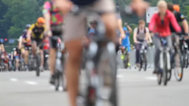 Groupe de cyclistes à la course cycliste — Video