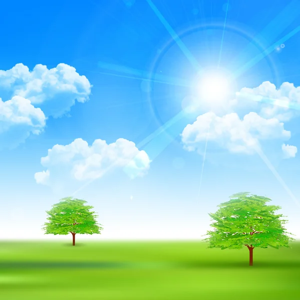 Feuille d'arbre ciel fond — Image vectorielle
