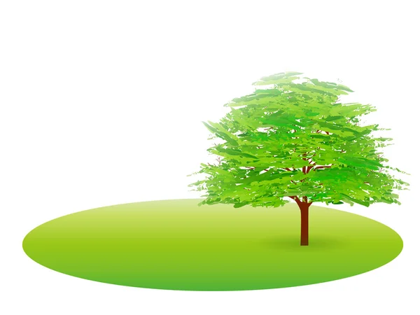 Feuilles d'arbre icône verte fraîche — Image vectorielle