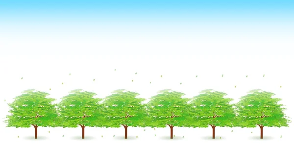 Hojas de árboles fondo verde fresco — Vector de stock