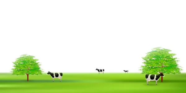 Cattle ranch landscape background — 图库矢量图片