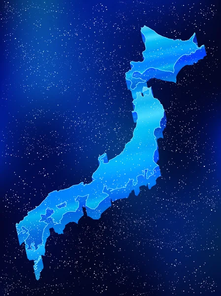 Japan karta universum himmel bakgrund — Stock vektor