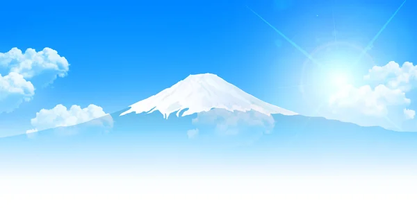 Fuji gökyüzü manzara arka plan — Stok Vektör