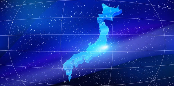 Japonsko mapa sky pozadí vesmíru — Stockový vektor