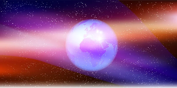 Terre et espace fond d'étoile — Image vectorielle