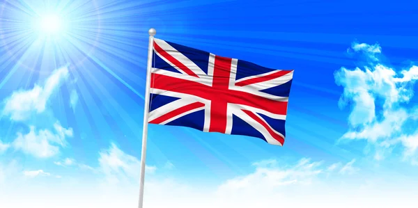 영국 깃발 하늘 배경 — 스톡 벡터