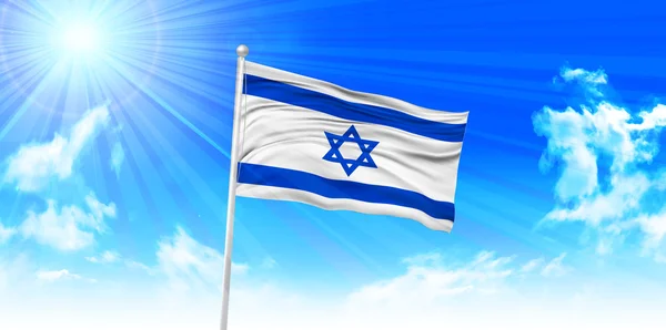 İsrail bayrağı gökyüzü arka plan