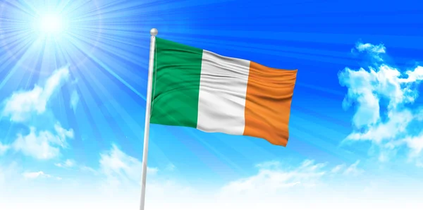 Irland flagge himmel hintergrund — Stockvektor