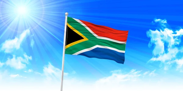 南アフリカ共和国旗空の背景 — ストックベクタ