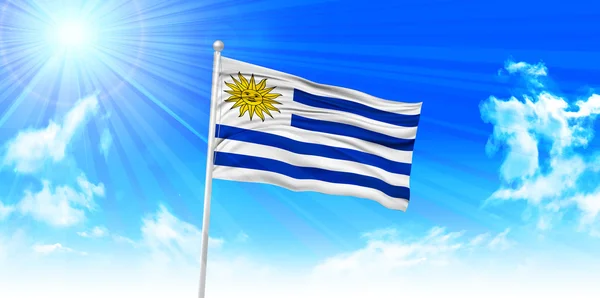 Uruguay Fond du ciel drapeau — Image vectorielle