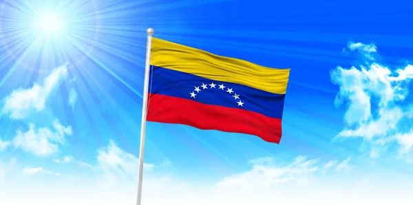 Venezuela lobogója ég háttere — Stock Vector