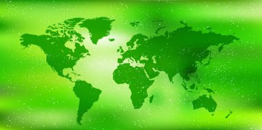Dünya harita taze yeşil manzara arka plan