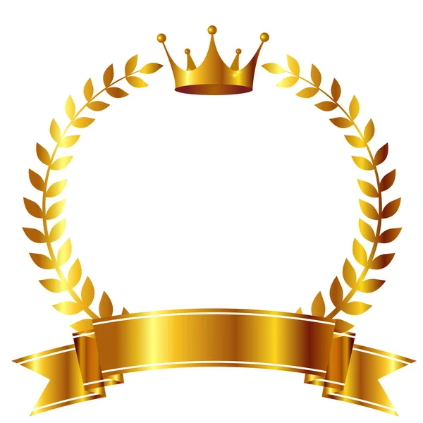 Corona Laurel icono de la cinta — Vector de stock