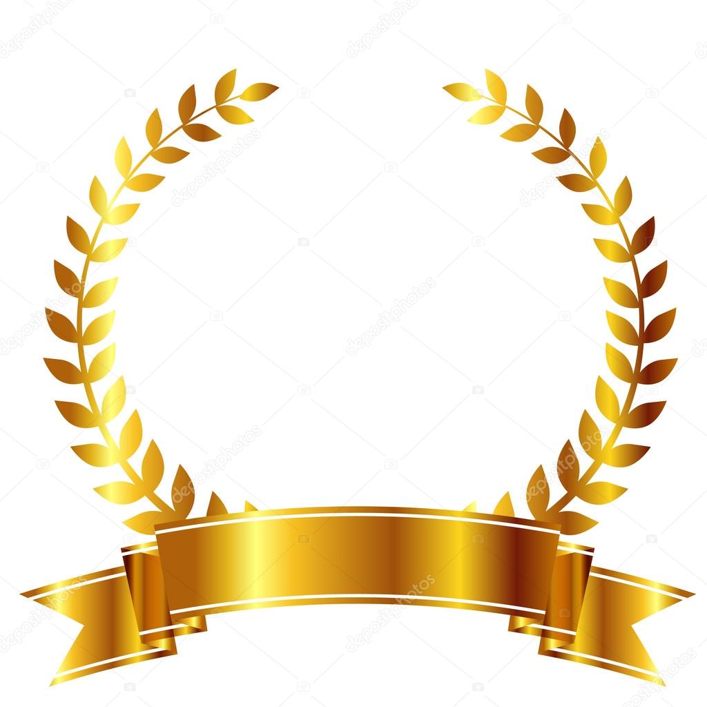 Icono de cinta de hojas de laurel — Vector de stock © JBOY24 103224530