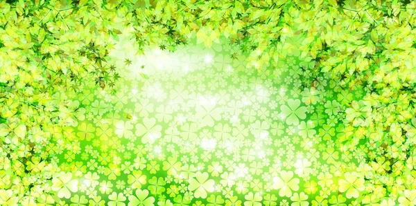 Folha árvore fresco fundo verde — Vetor de Stock