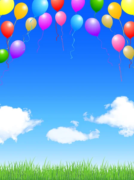 Ballon Himmel Landschaft Hintergrund — Stockvektor