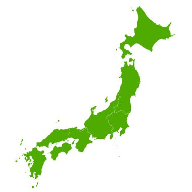 Japonya Haritası yeşil simge